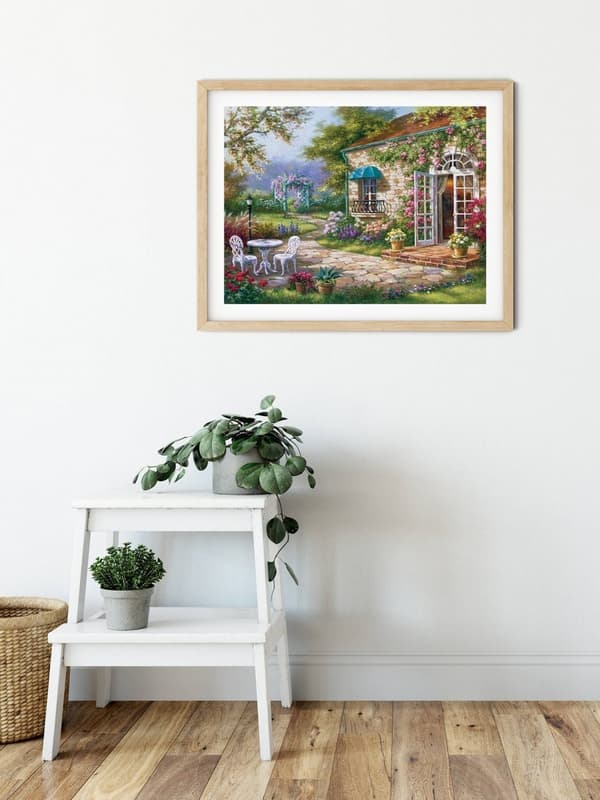 Diamantbroderi Blomsterveranda 45x55 cm K