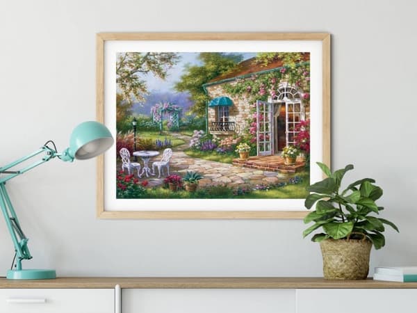 Diamantbroderi Blomsterveranda 45x55 cm K