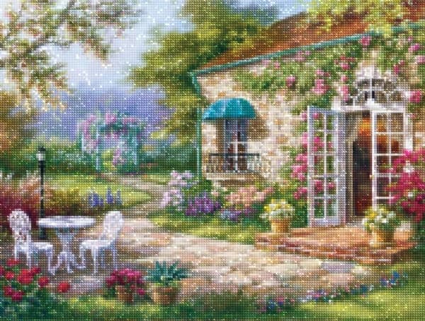 Diamantbroderi Blomsterveranda 45x55 cm K