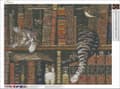 Miniatyrbild 3 av 6: Diamantbroderi Katt Bibliotekarie 45x58 cm K