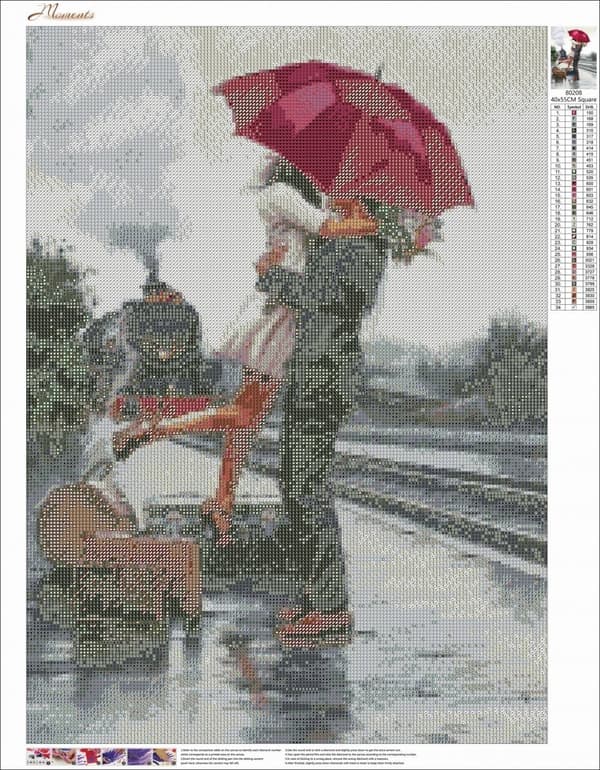 Diamantbroderi Par i Forelskelse Station 45x60 cm K