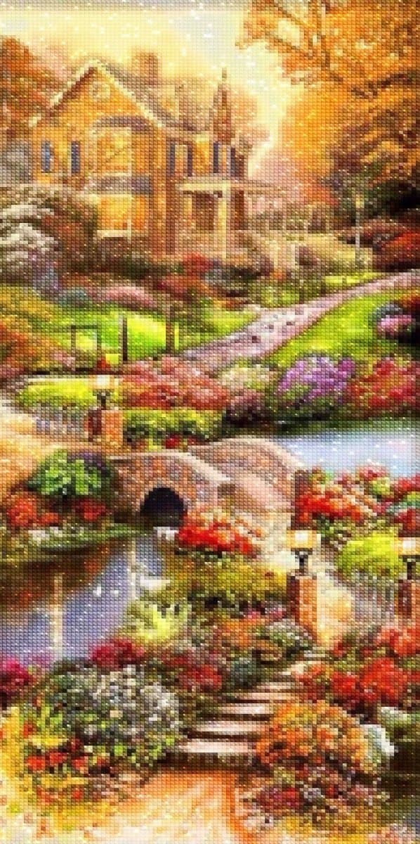 Timanttikirjonta Syksyn tunnelma 45x85 cm