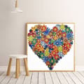 Miniatyrbillede 4 af 5: Diamantbroderi Hjerte af Glæde 30x30cm