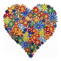 Miniatyrbillede 1 af 5: Diamantbroderi Hjerte af Glæde 30x30cm