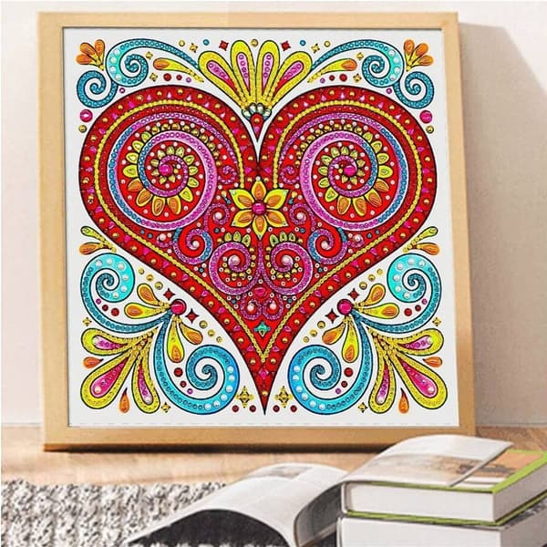 Diamanthjärtbroderi 30x30cm