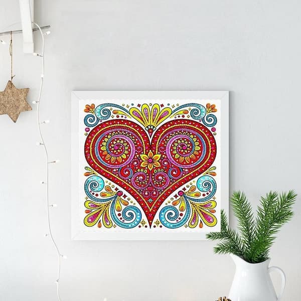 Diamanthjärtbroderi 30x30cm