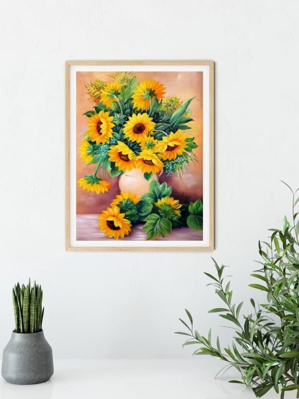 Diamantbroderi Solrosor 2 40x50
