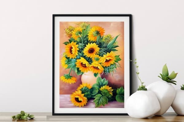 Diamantbroderi Solrosor 2 40x50