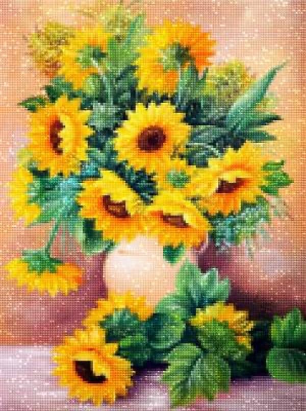 Diamantbroderi Solrosor 2 40x50