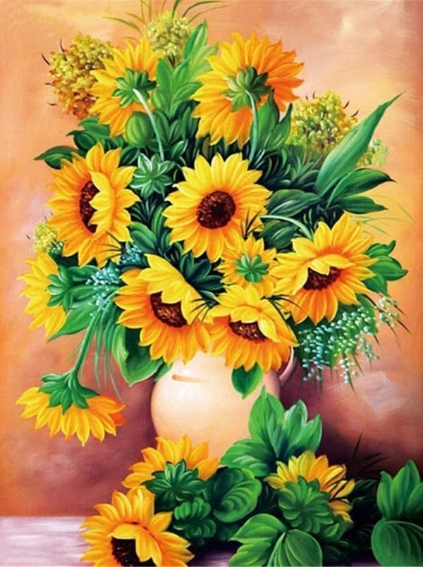 Diamantbroderi Solrosor 2 40x50