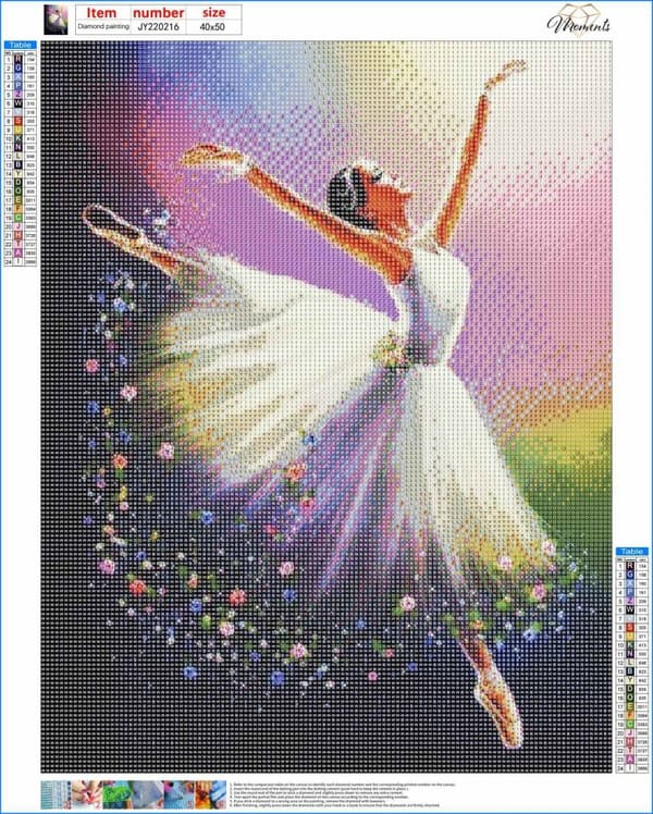 Diamantbroderi Ballerina 40x50