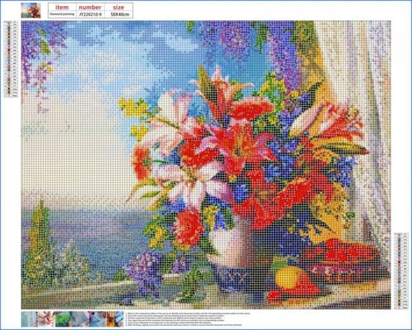 Timanttikirjonta Seaside Bouquet 50x40