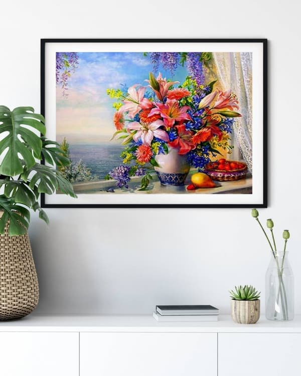 Timanttikirjonta Seaside Bouquet 50x40