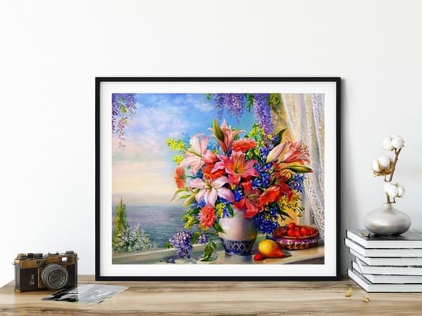 Timanttikirjonta Seaside Bouquet 50x40