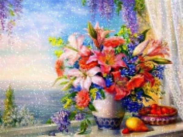 Timanttikirjonta Seaside Bouquet 50x40
