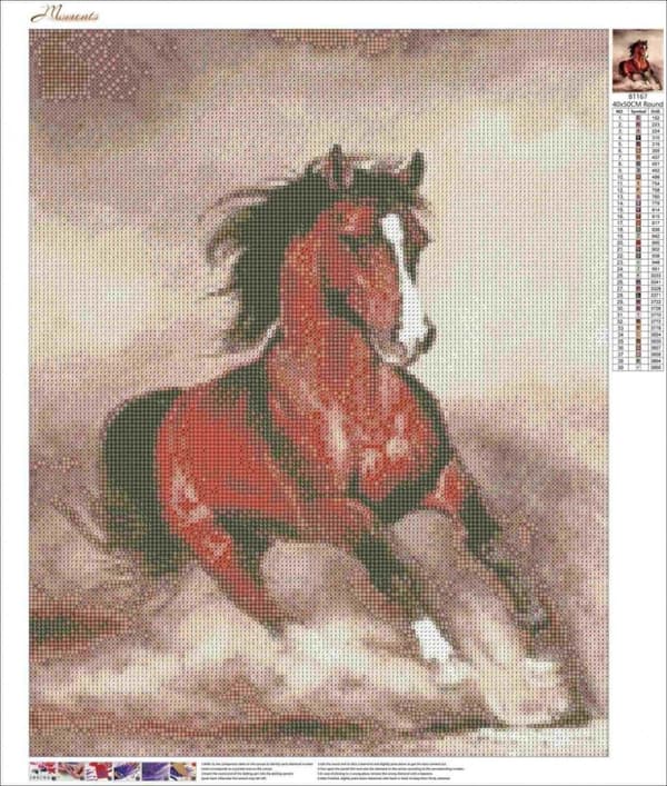 Diamantbroderi Hästgalopp 45x55