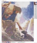 Miniatyrbillede 3 af 6: Diamantbroderi Jesus og Lam 45x55
