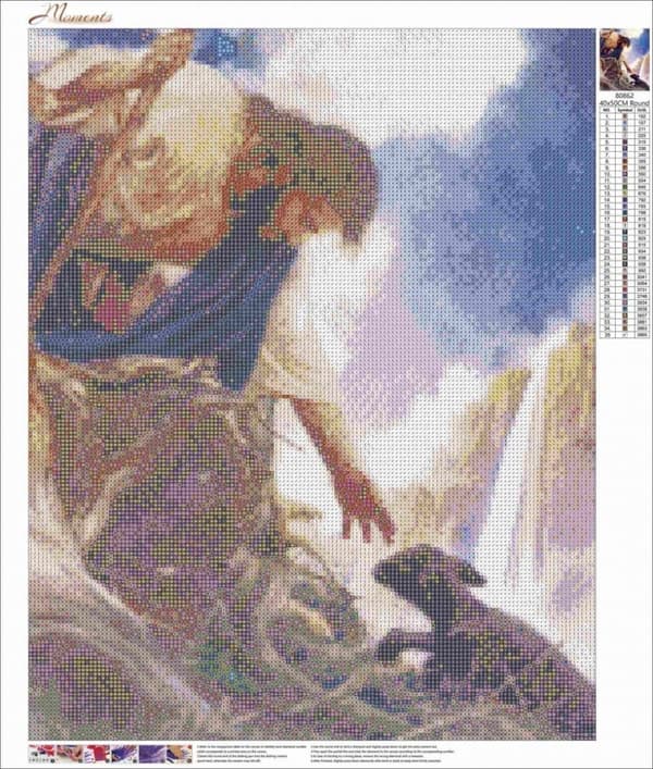 Diamantbroderi Jesus og Lam 45x55