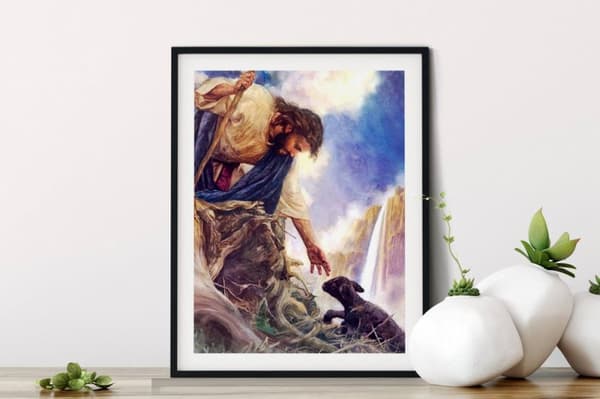 Diamantbroderi Jesus og Lam 45x55