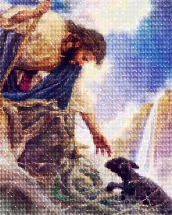 Diamantbroderi Jesus og Lam 45x55