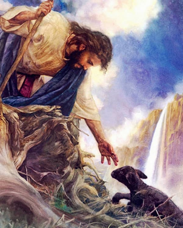 Diamantbroderi Jesus og Lam 45x55