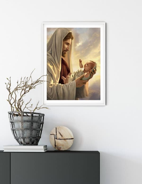 Diamantbroderi Jesus med Jesusbarnet 45x55