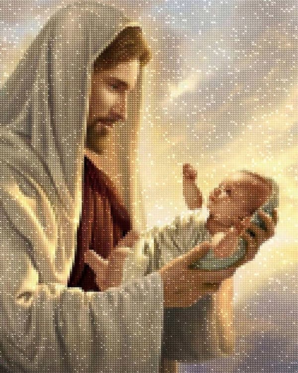 Diamantbroderi Jesus med Jesusbarnet 45x55