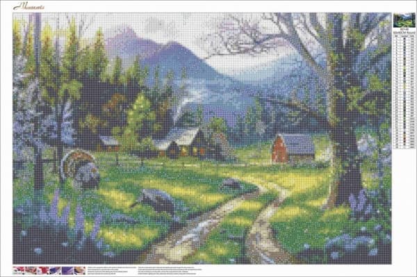 Diamantbroderi Solrig bjerglysning 65x45