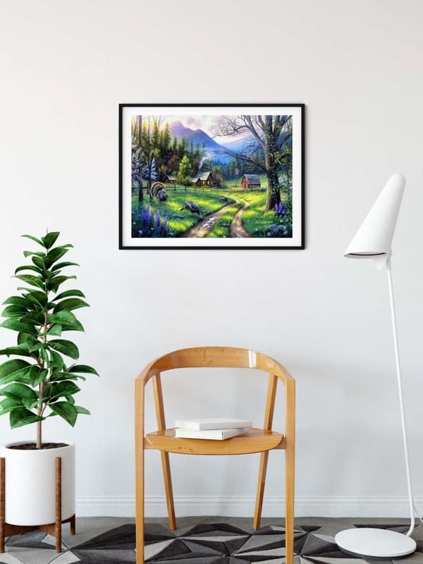 Diamantbroderi Solrig bjerglysning 65x45
