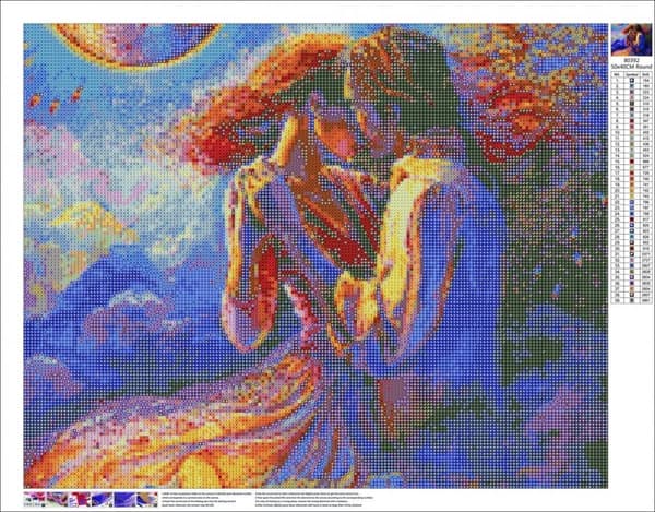 Diamantbroderi Par i kärlek - Dans 45x55 cm