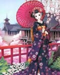 Miniatyrbillede 1 af 6: Diamantbroderi Japansk Kvinde 2 45x55