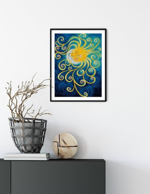 Timanttikirjonta Aurinko ja Kuu - Rakkaus 30x40 cm