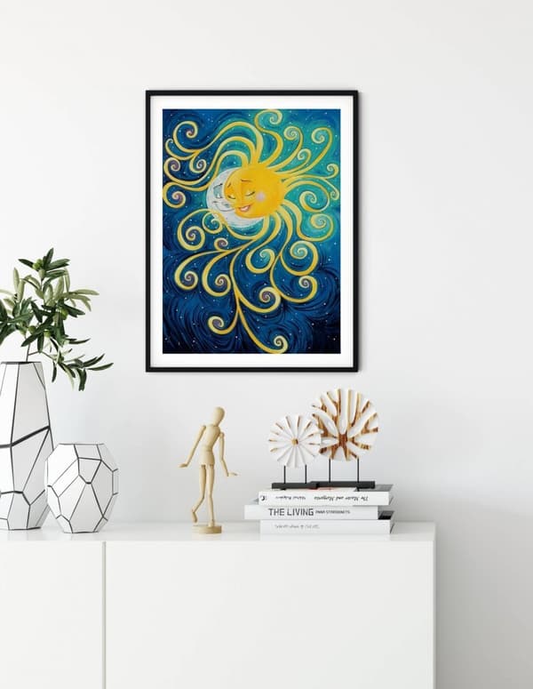 Timanttikirjonta Aurinko ja Kuu - Rakkaus 30x40 cm