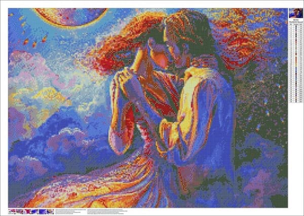 Diamantbroderi Par i kärlek - Dans 55x75 cm
