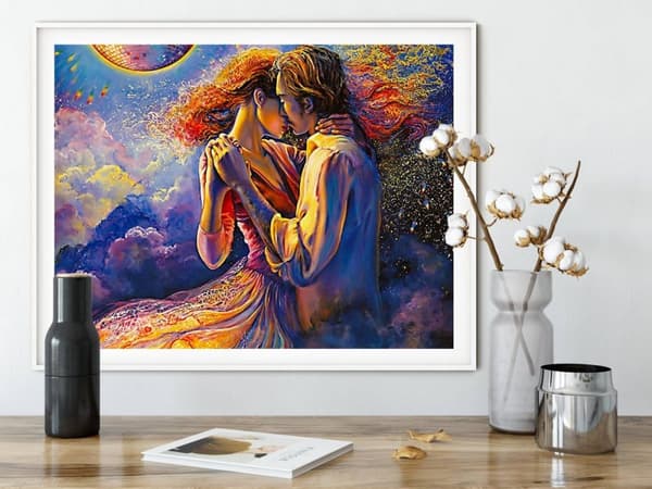 Diamantbroderi Par i kärlek - Dans 55x75 cm