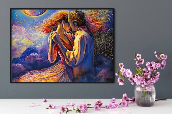 Diamantbroderi Par i kärlek - Dans 55x75 cm