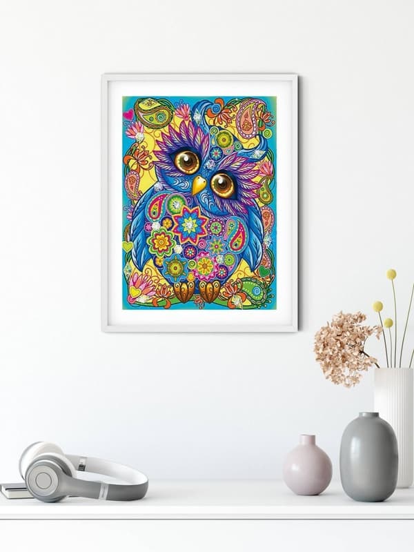 Diamantbroderi Fantastisk Ugle 30x40 cm