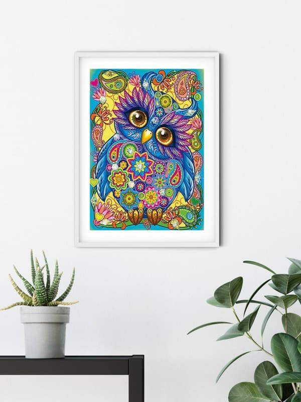 Diamantbroderi Fantastisk Ugle 30x40 cm