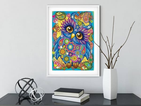 Diamantbroderi Fantastisk Ugle 30x40 cm