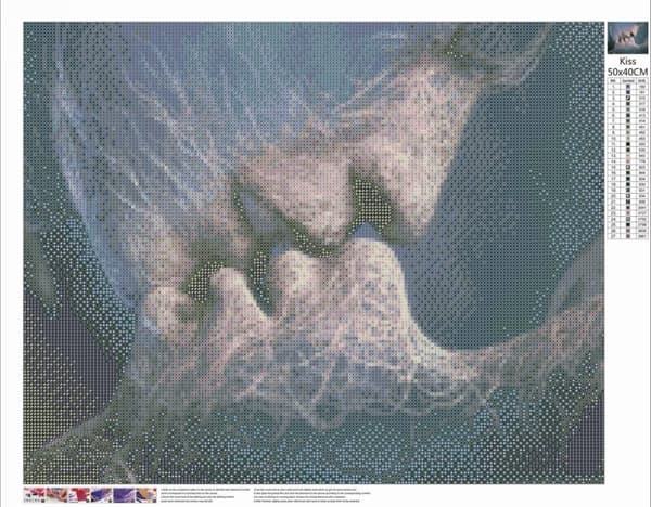 Diamantkyssbroderi 45x55 cm