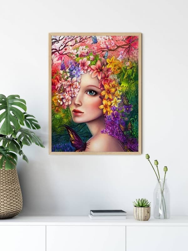 Diamantbroderi Vårkvinna 45x55 cm