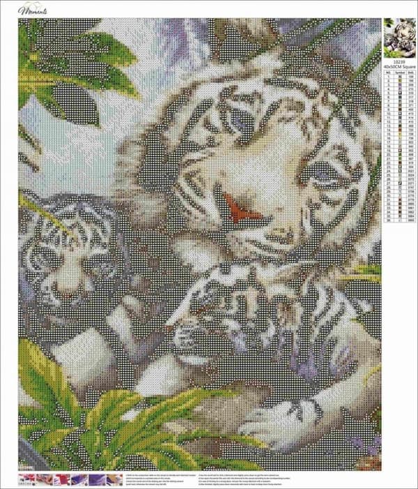 Diamantbroderi Tigerfamilie 45x55 K