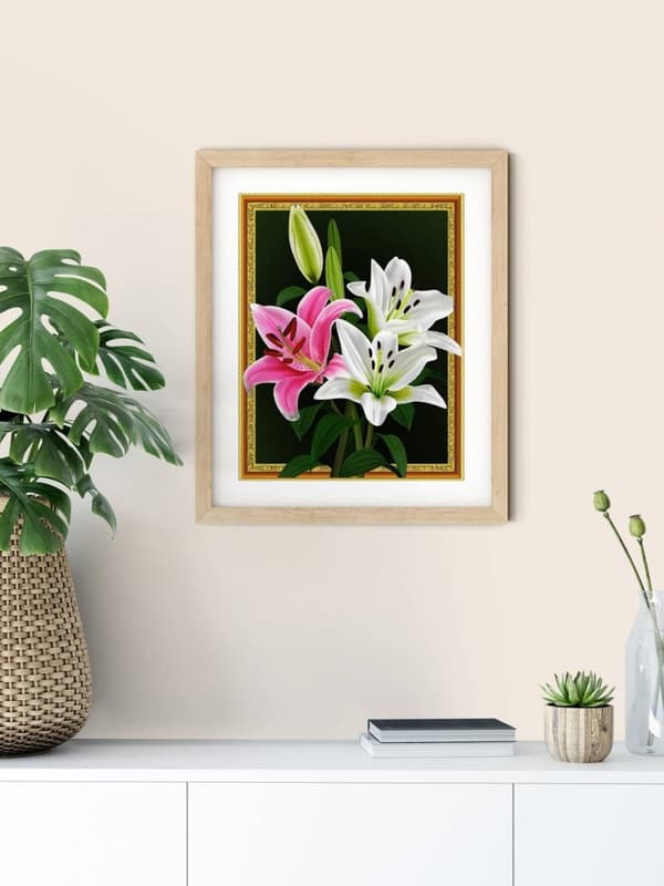 Timanttikirjonta herkät liljat 40x50