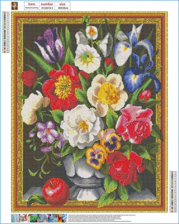 Diamantbroderi Blomsterkraft 40x50