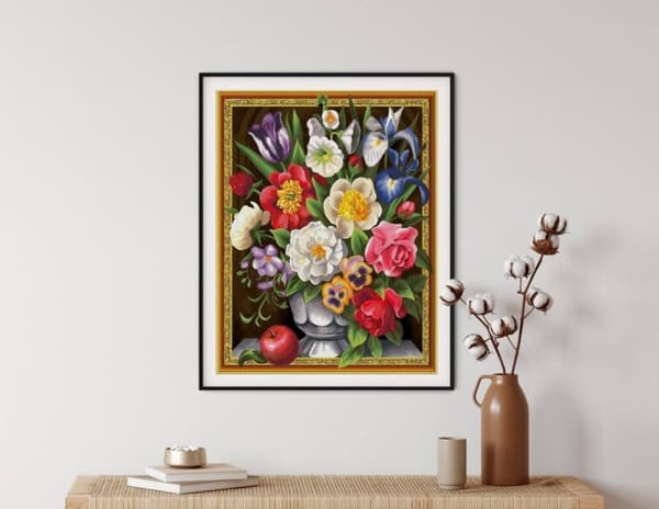 Diamantbroderi Blomsterkraft 40x50