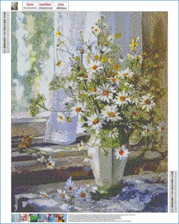 Diamantbroderi Subtila Margarets 40x50