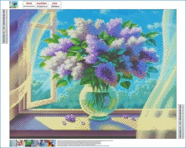 Diamantbroderi Romantisk Lilla 40x50