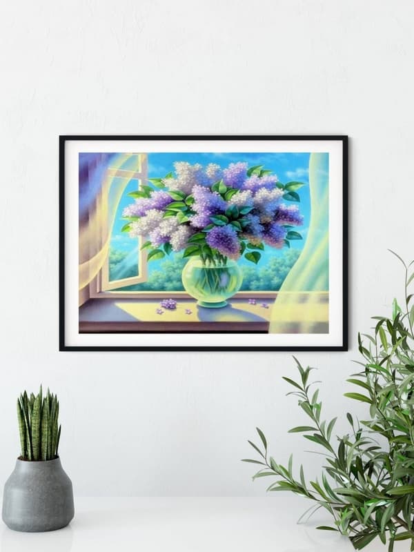 Diamantbroderi Romantisk Lilla 40x50
