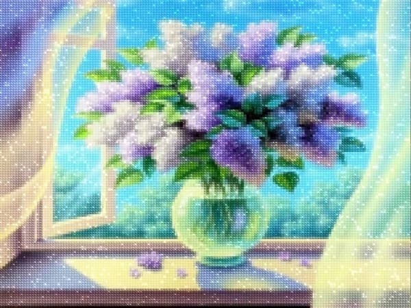 Diamantbroderi Romantisk Lilla 40x50