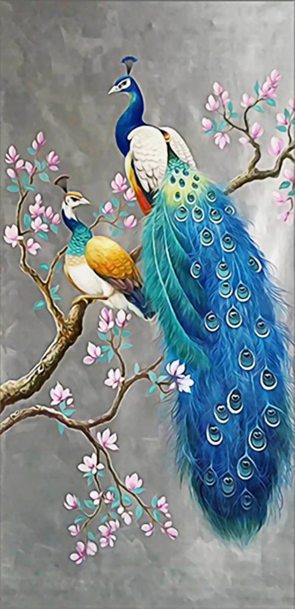 Diamantbroderi Värdiga Påfåglar 45x85 cm